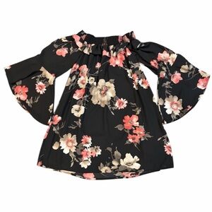Altar’d State Floral Off-Shoulder Smocked Hem Blouse – Cleobella‎ Style (Small)